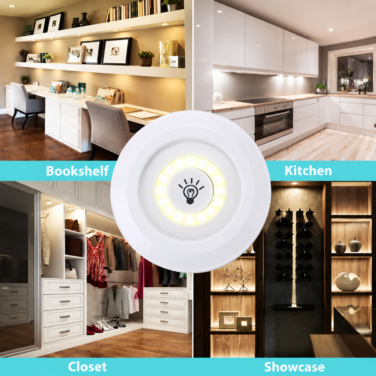 Wireless LED Puck Lights with Remote