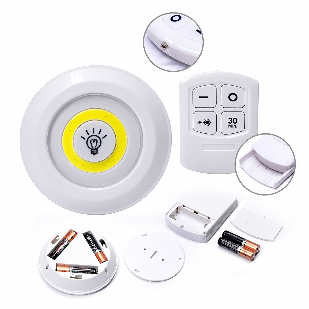 Wireless LED Puck Lights with Remote