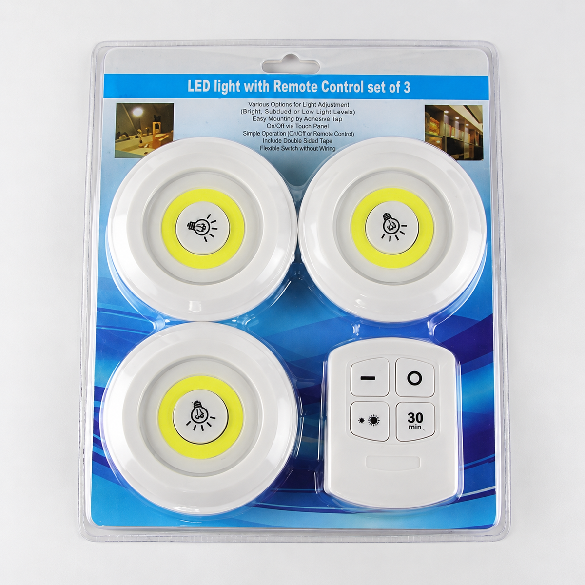 Wireless LED Puck Lights with Remote