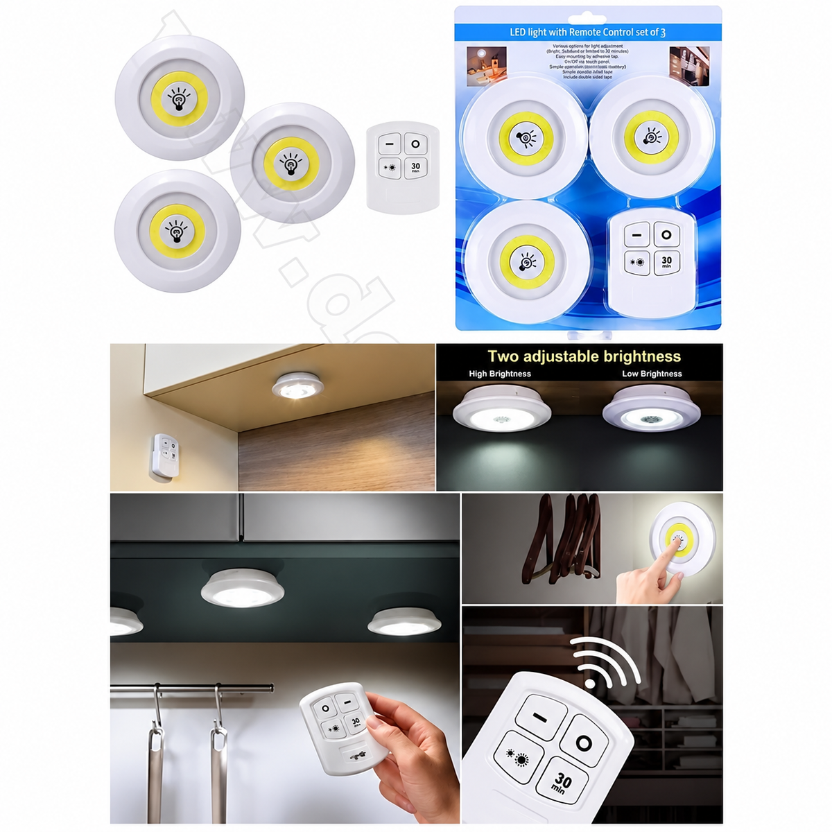 Wireless LED Puck Lights with Remote