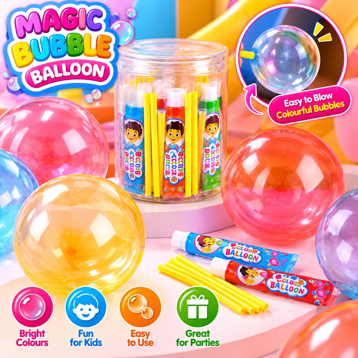 Colorful Bubble Balloon Maker for Kids