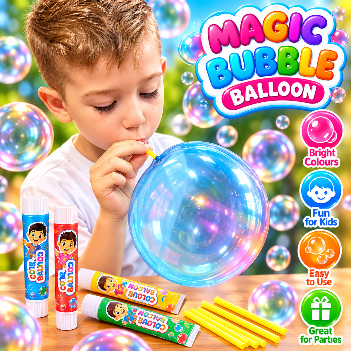 Colorful Bubble Balloon Maker for Kids