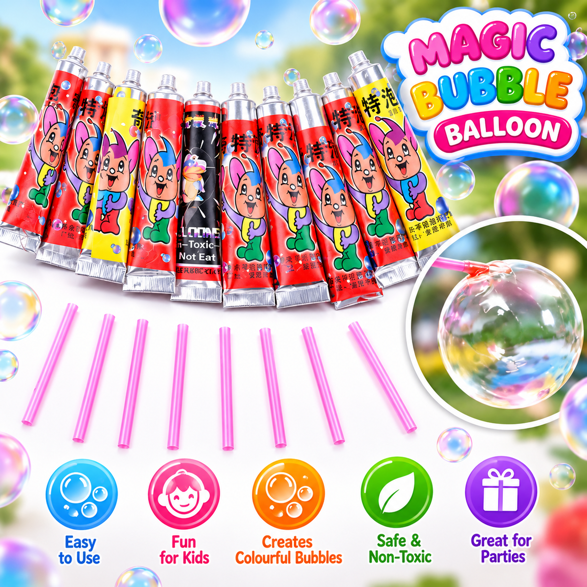 Colorful Bubble Balloon Maker for Kids