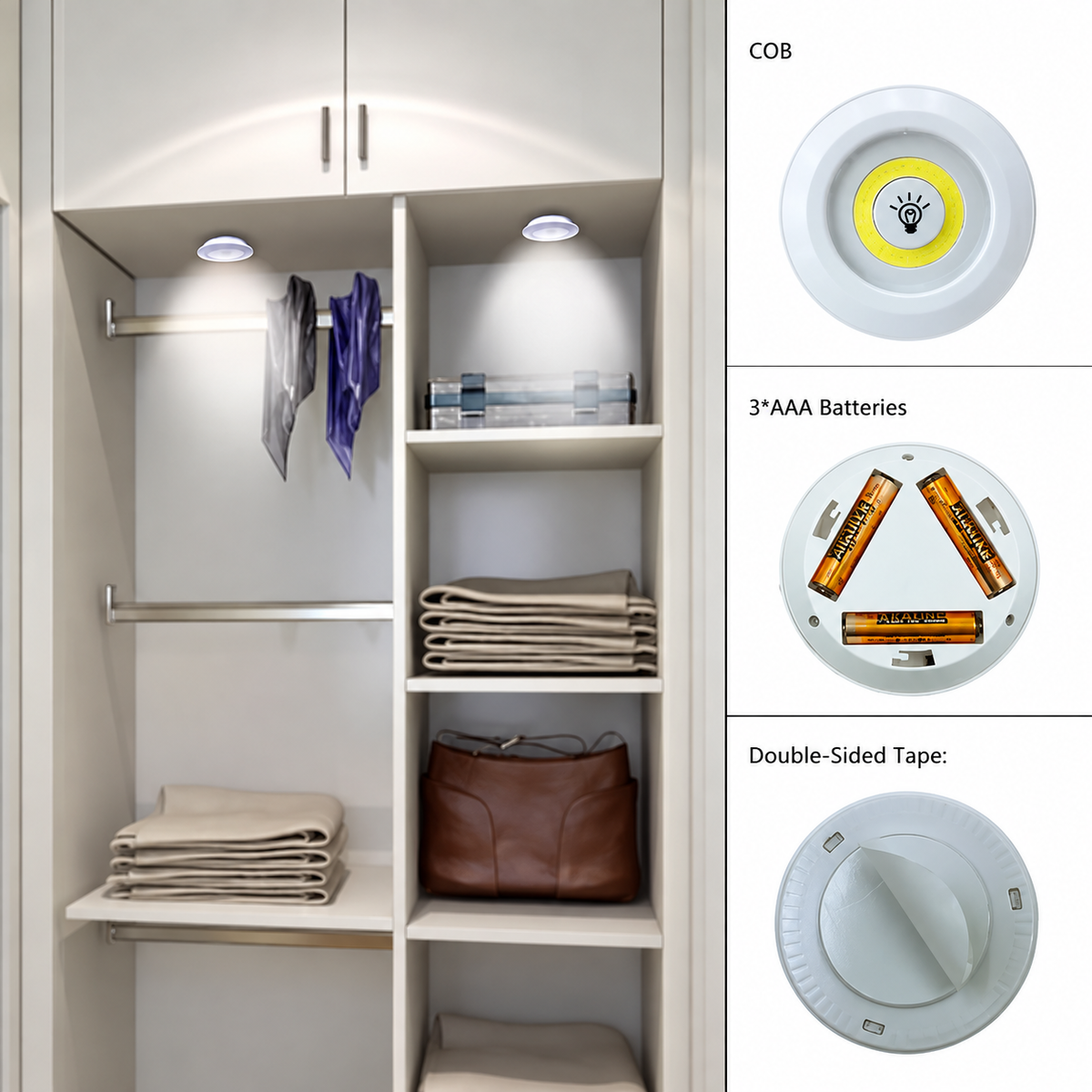 Wireless LED Puck Lights with Remote