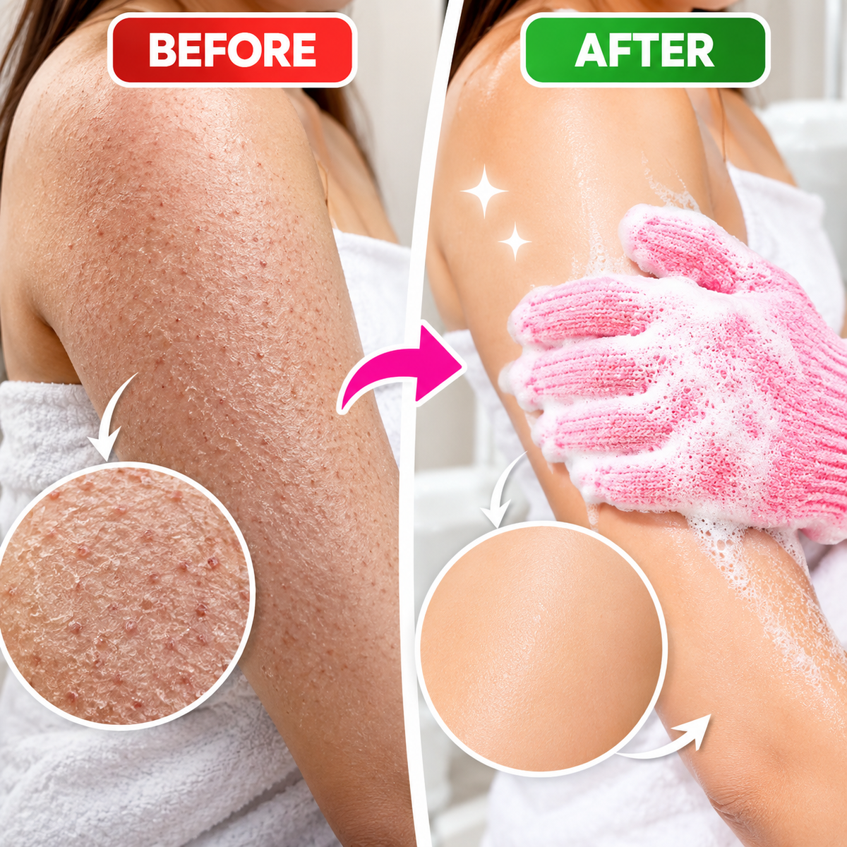 Exfoliating Body Scrub Gloves