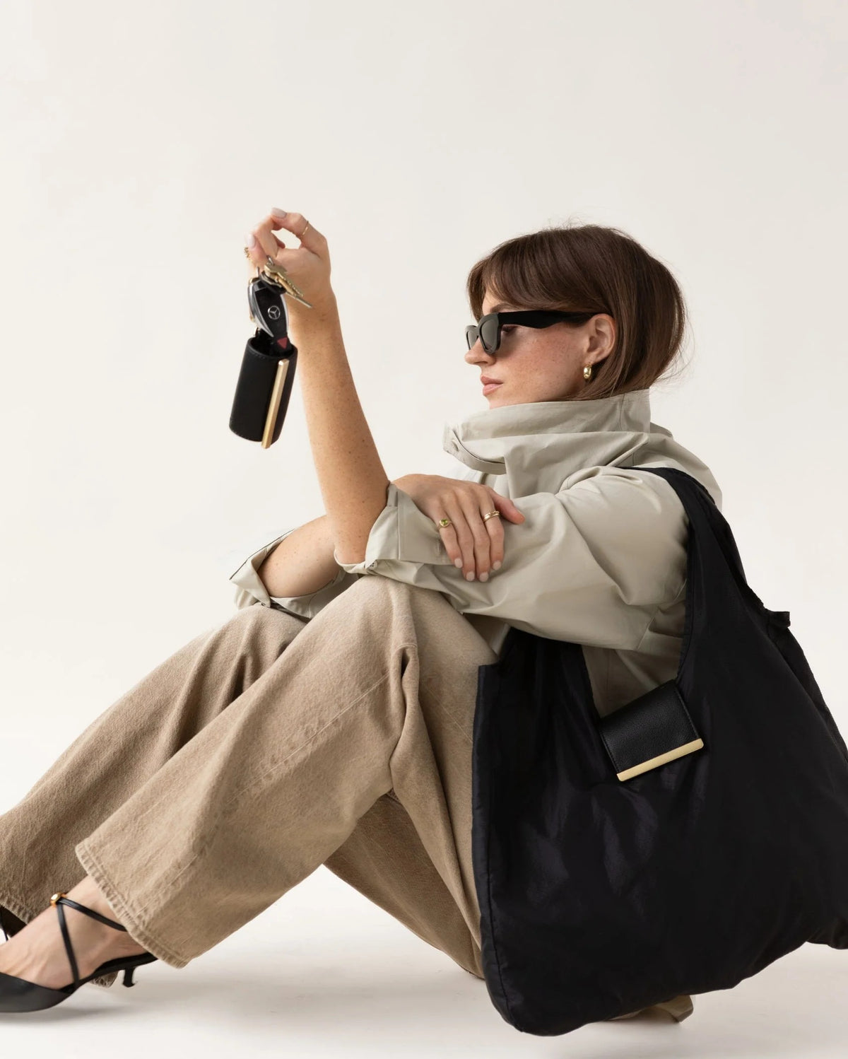 Foldable Tote Bag with Clip-On Case
